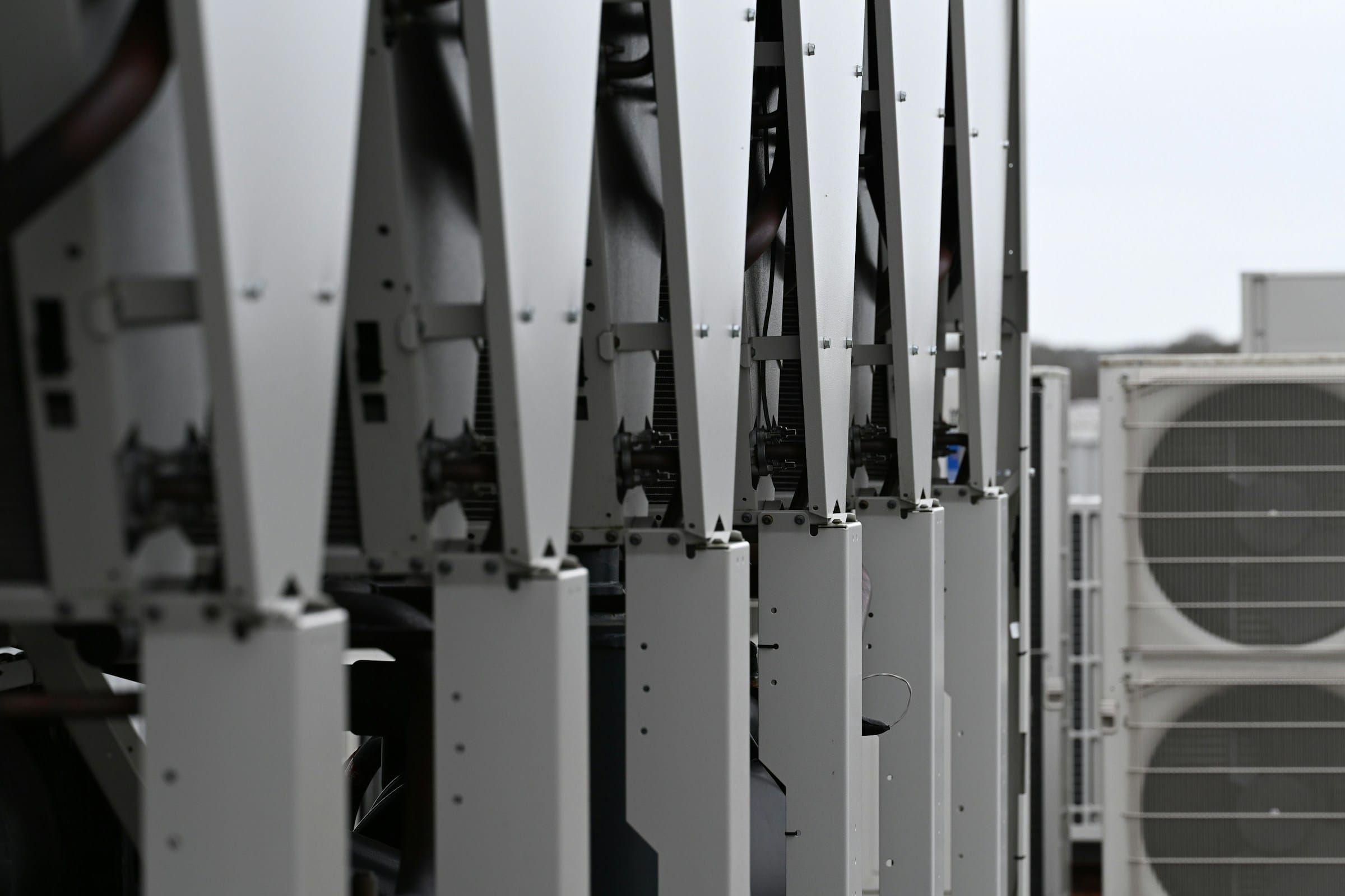 Commercial rooftop chillers and HVAC plant equipment